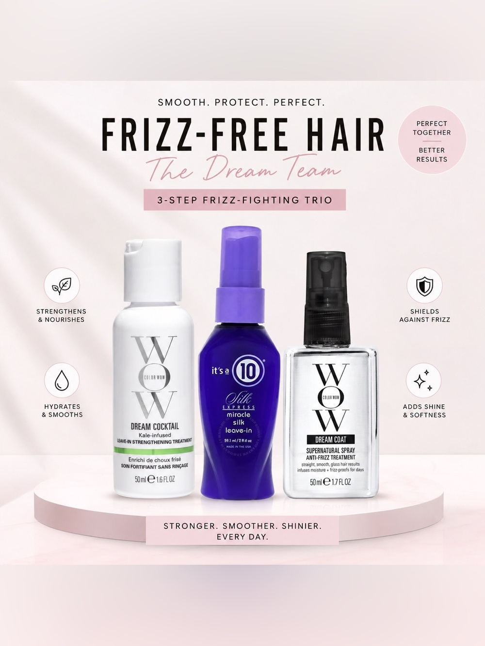 NIB Luxury Hair Care Trio: Color Wow Dream Coat, Cocktail + It’s a 10 Leave-In